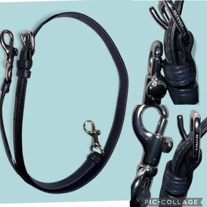 Dark Blue Leather COACH replacement strap Chrome  monogram logo hooks